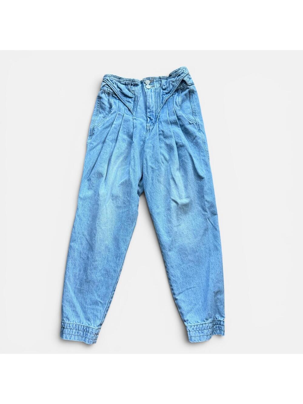 Blank NYC Light Blue Pleated Vintage High-Waisted Jeans